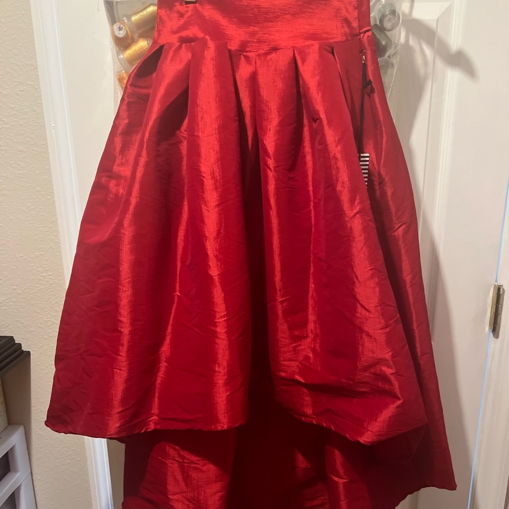 Red satin skirt, new with tags